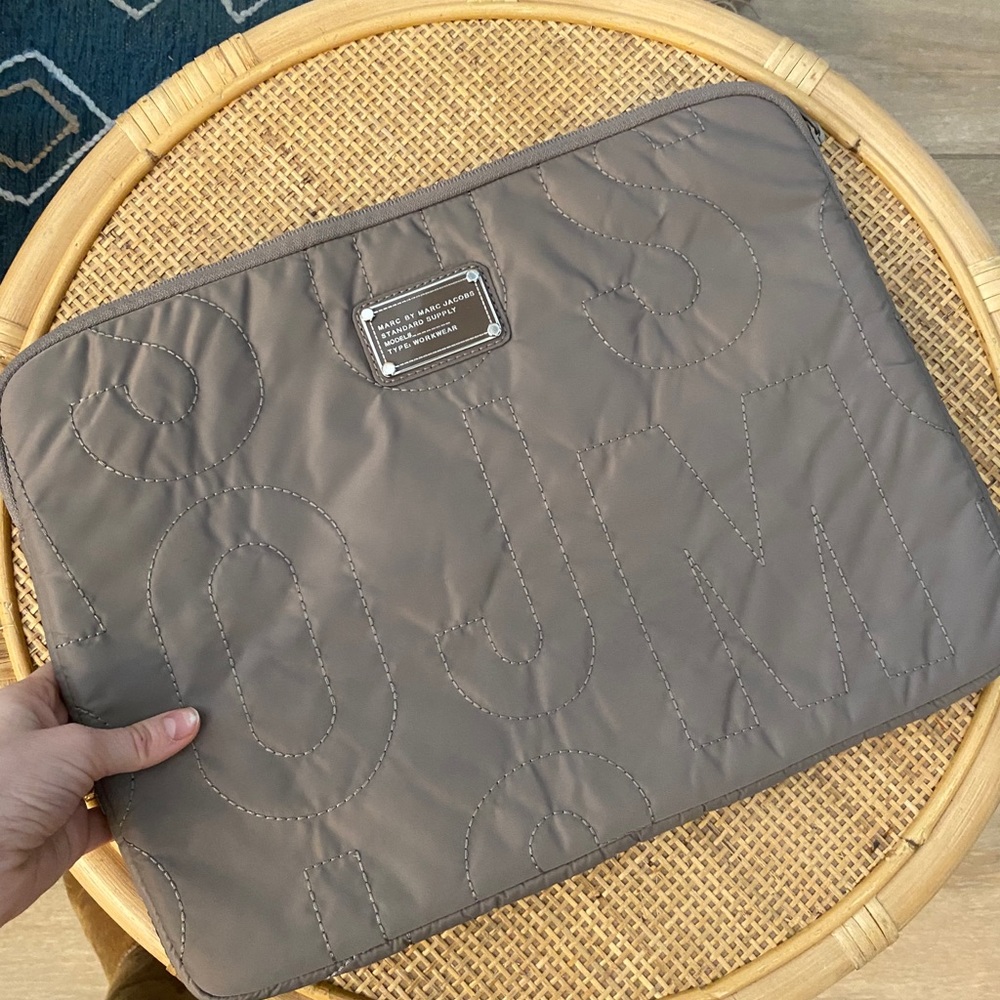 Marc By Marc Jacobs Gray Quilted Laptop Bag